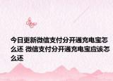 今日更新微信支付分開通充電寶怎么還 微信支付分開通充電寶應(yīng)該怎么還