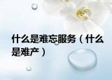 什么是難忘服務（什么是難產）
