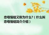 戀母情結又稱為什么?（什么叫戀母情結簡介介紹）