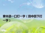 家中添一口打一字（田中田下打一字）