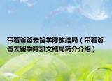帶著爸爸去留學(xué)陳放結(jié)局（帶著爸爸去留學(xué)陳凱文結(jié)局簡(jiǎn)介介紹）