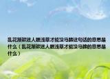 亂花漸欲迷人眼淺草才能沒(méi)馬蹄這句話的意思是什么（亂花漸欲迷人眼淺草才能沒(méi)馬蹄的意思是什么）