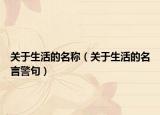 關(guān)于生活的名稱（關(guān)于生活的名言警句）