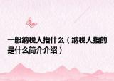 一般納稅人指什么（納稅人指的是什么簡介介紹）