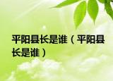 平陽縣長是誰（平陽縣長是誰）