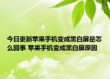 今日更新蘋果手機(jī)變成黑白屏是怎么回事 蘋果手機(jī)變成黑白屏原因