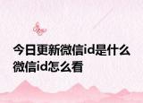 今日更新微信id是什么 微信id怎么看