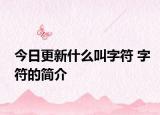 今日更新什么叫字符 字符的簡(jiǎn)介