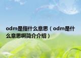 odm是指什么意思（odm是什么意思啊簡介介紹）