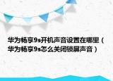 華為暢享9s開機聲音設(shè)置在哪里（華為暢享9s怎么關(guān)閉鎖屏聲音）