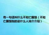 有一句話叫什么不知亡國恨（不知亡國恨指的是什么人簡介介紹）