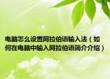 電腦怎么設(shè)置阿拉伯語輸入法（如何在電腦中輸入阿拉伯語簡介介紹）