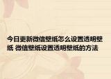 今日更新微信壁紙?jiān)趺丛O(shè)置透明壁紙 微信壁紙?jiān)O(shè)置透明壁紙的方法