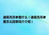 諸葛亮吊孝是什么（諸葛亮吊孝是怎么回事簡(jiǎn)介介紹）