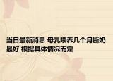 當(dāng)日最新消息 母乳喂養(yǎng)幾個(gè)月斷奶最好 根據(jù)具體情況而定