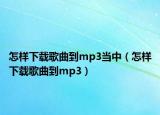 怎樣下載歌曲到mp3當中（怎樣下載歌曲到mp3）