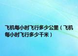 飛機(jī)每小時飛行多少公里（飛機(jī)每小時飛行多少千米）