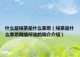 什么是綠茶是什么意思（綠茶是什么意思網(wǎng)絡(luò)所說(shuō)的簡(jiǎn)介介紹）