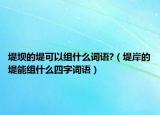 堤壩的堤可以組什么詞語?（堤岸的堤能組什么四字詞語）