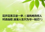 花開花落又是一季.（清風(fēng)明月何人對酒當(dāng)歌.漫漫人生只為尋一知己?）