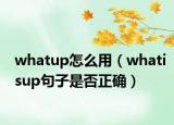 whatup怎么用（whatisup句子是否正確）