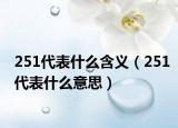 251代表什么含義（251代表什么意思）