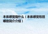 本體感覺(jué)指什么（本體感覺(jué)包括哪些簡(jiǎn)介介紹）