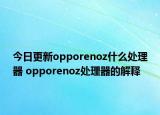 今日更新opporenoz什么處理器 opporenoz處理器的解釋