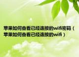 蘋果如何查看已經(jīng)連接的wifi密碼（蘋果如何查看已經(jīng)連接的wifi）