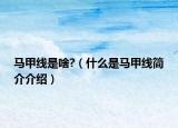 馬甲線是啥?（什么是馬甲線簡介介紹）