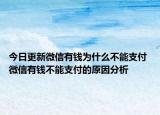 今日更新微信有錢為什么不能支付 微信有錢不能支付的原因分析
