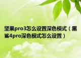 堅果pro3怎么設(shè)置深色模式（黑鯊4pro深色模式怎么設(shè)置）