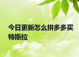 今日更新怎么拼多多買特斯拉