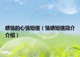 感情的心情短信（情感短信簡介介紹）