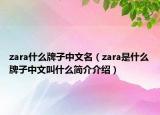 zara什么牌子中文名（zara是什么牌子中文叫什么簡介介紹）