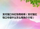 支付寶口令紅包有啥用（支付寶紅包口令是什么怎么用簡(jiǎn)介介紹）