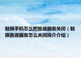 魅族手機怎么把推送服務關(guān)閉（魅族推送服務怎么關(guān)閉簡介介紹）