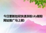 今日更新如何快速漲粉(dy刷粉網(wǎng)站推廣馬上刷)