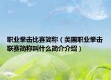 職業(yè)拳擊比賽簡稱（美國職業(yè)拳擊聯(lián)賽簡稱叫什么簡介介紹）