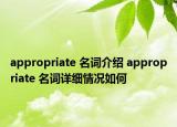 appropriate 名詞介紹 appropriate 名詞詳細(xì)情況如何