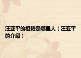 汪亞平的祖籍是哪里人（汪亞平的介紹）