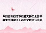 今日更新微信下載的文件怎么刪除 蘋果手機微信下載的文件怎么刪除