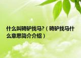 什么叫騎驢找馬?（騎驢找馬什么意思簡介介紹）