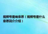 視頻號是啥意思（視頻號是什么意思簡介介紹）