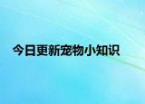 今日更新寵物小知識