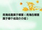 青海省是屬于哪里（青海在哪里屬于哪個省簡介介紹）