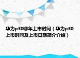 華為p30哪年上市時間（華為p30上市時間及上市日期簡介介紹）