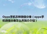 Oppo手機(jī)怎樣微信分身（oppo手機(jī)微信分身怎么弄簡(jiǎn)介介紹）