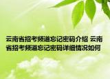 云南省招考頻道忘記密碼介紹 云南省招考頻道忘記密碼詳細(xì)情況如何