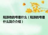 陸游他的號(hào)是什么（陸游的號(hào)是什么簡(jiǎn)介介紹）